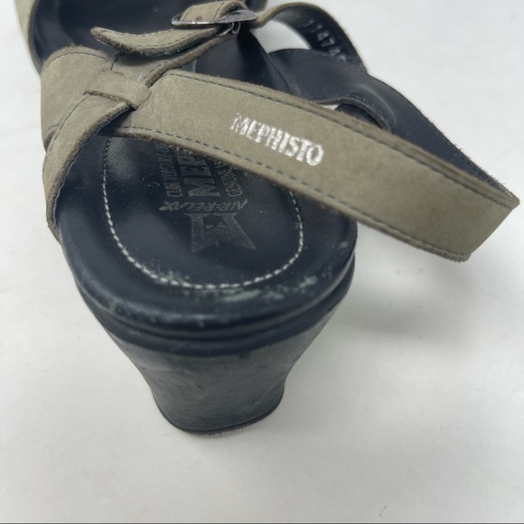 Mephisto Leather Wedge Tan Sandals Womens Size 40/ 10 - Picture 7 of 13